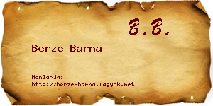 Berze Barna névjegykártya