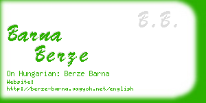 barna berze business card